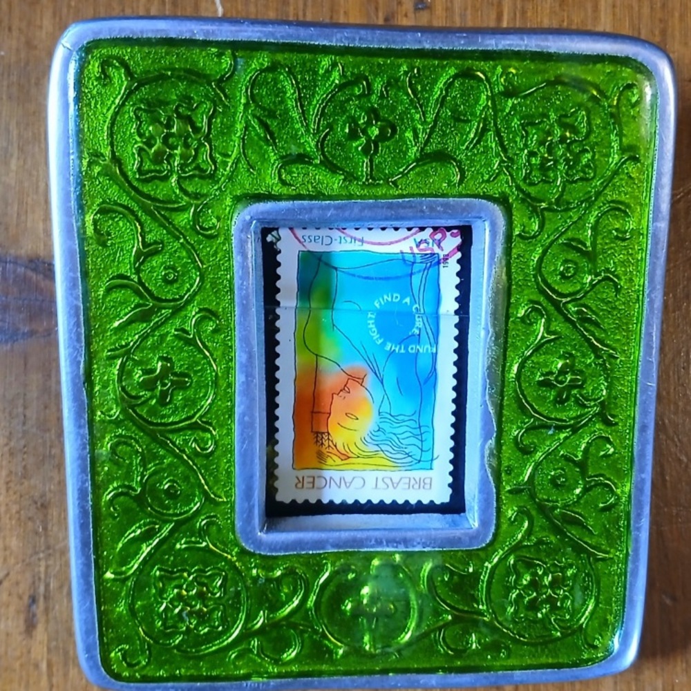 ✉️🩺 Framed Canceled Breast Cancer U.S. Postage Stamp 📭🏥